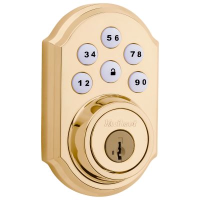 Lifetime Polished Brass 909 SmartCode Traditional Electronic Deadbolt Kwikset