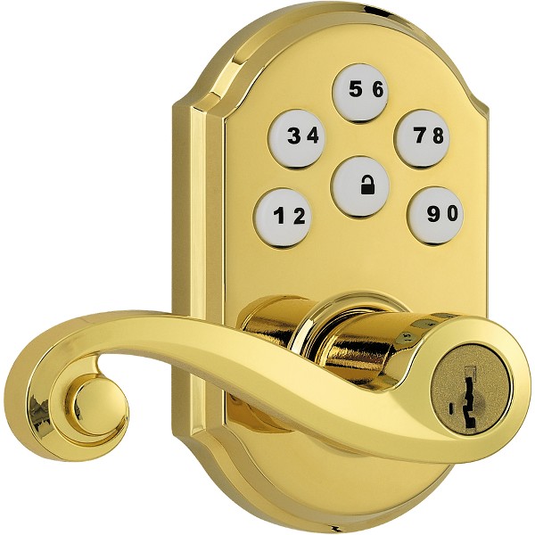 Lifetime Polished Brass 912 SmartCode Electronic Lido Lever with