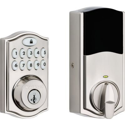 Satin Nickel 914 SmartCode Traditional Electronic Deadbolt with Z-Wave  Technology