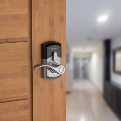 Satin Nickel 955 SmartCode Electronic Pembroke Lever | Kwikset