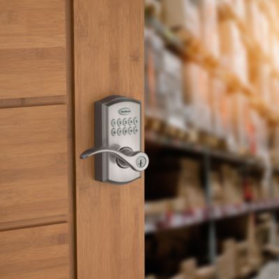 Satin Nickel 955 SmartCode Electronic Pembroke Lever | Kwikset