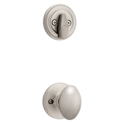 Satin Nickel Tavaris Handleset - Deadbolt Keyed One Side (Exterior