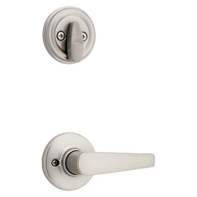 Satin Nickel Chelsea Handleset - Deadbolt Keyed One Side (Exterior