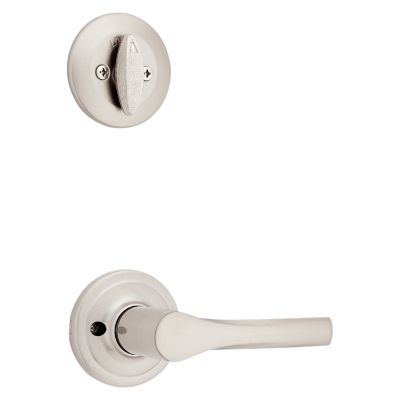 Satin Nickel Tavaris Handleset - Deadbolt Keyed One Side (Exterior