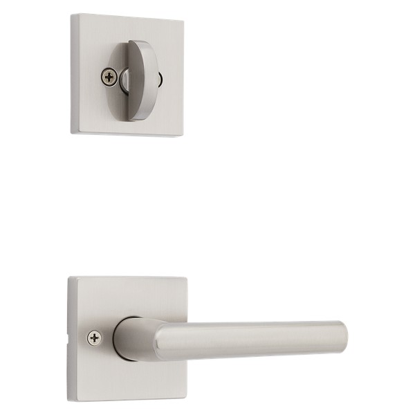 Satin Nickel Milan and Deadbolt Interior Pack (Square) - Deadbolt