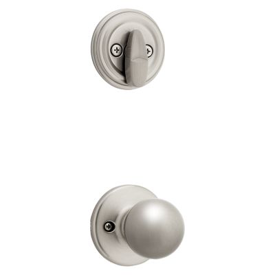 Satin Nickel Polo and Deadbolt Interior Pack - Deadbolt Keyed One