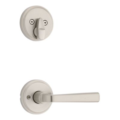 Satin Nickel San Clemente Handleset - Deadbolt Keyed One Side