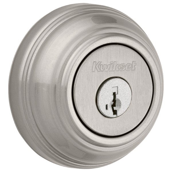 Kwikset SmartKey Single Cylinder Deadbolt Door Lock Satin Chrome Brushed Silver 