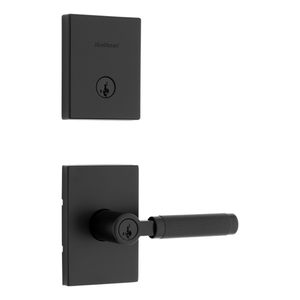 Matte Black Prava Security Set (Rectangle) - Deadbolt Keyed One