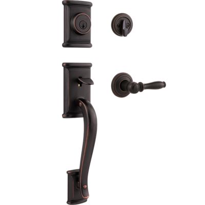 Venetian Bronze Austin Handleset with Tustin Lever - Deadbolt