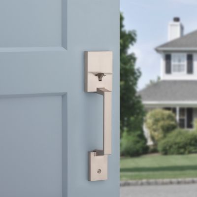 Satin Nickel Amador Handle (Exterior Only) | Kwikset Satin Nickel Amador Handle (Exterior Only) | Kwikset