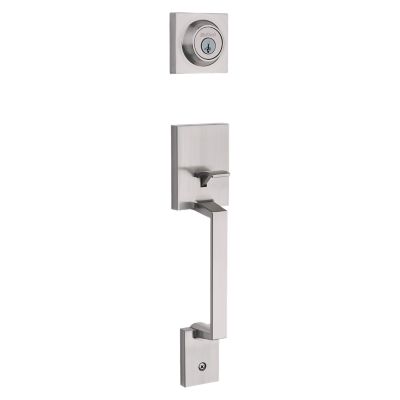 Satin Nickel Amador Handleset - Deadbolt Keyed One Side (Exterior