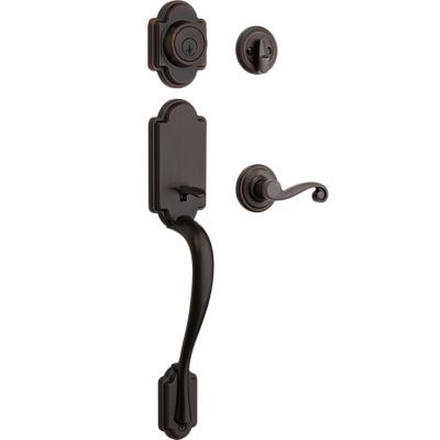 Kwikset Arlington Satin Nickel Smartkey Single-Cylinder Deadbolt Keyed Entry Door Handleset Lido