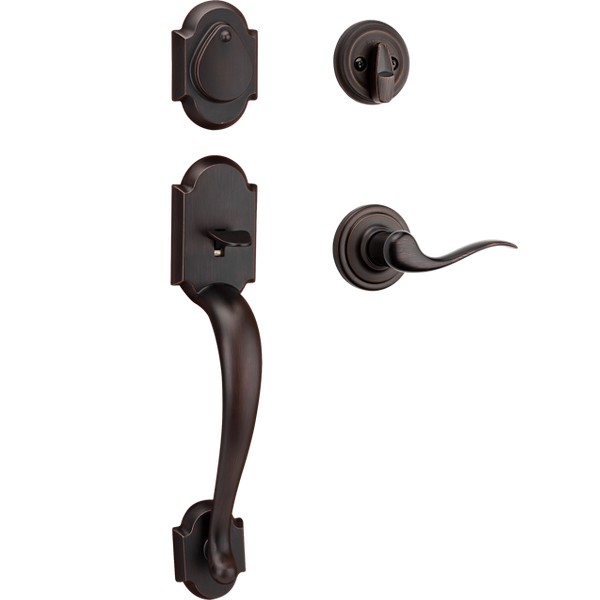 Venetian Bronze Austin Handleset with Tustin Lever - Deadbolt