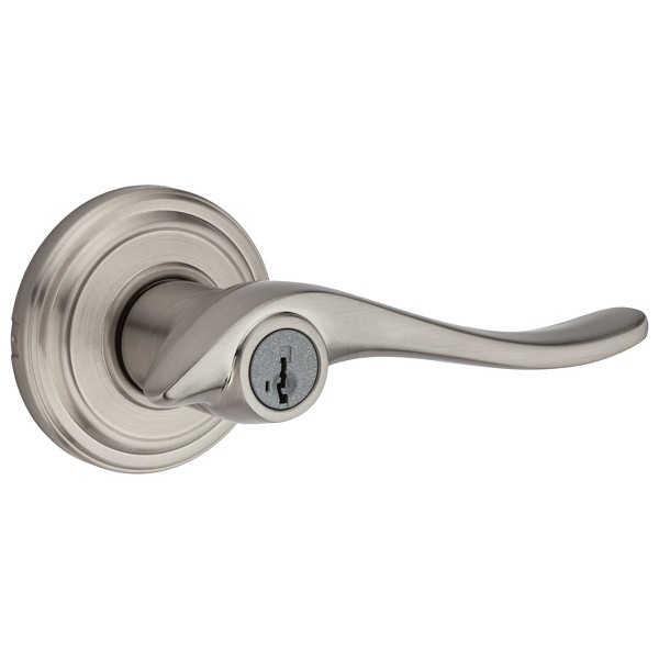 Satin Nickel Avalon Lever Keyed Featuring Smartkey Kwikset