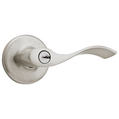 Satin Nickel Balboa Lever - Keyed - with Pin & Tumbler | Kwikset