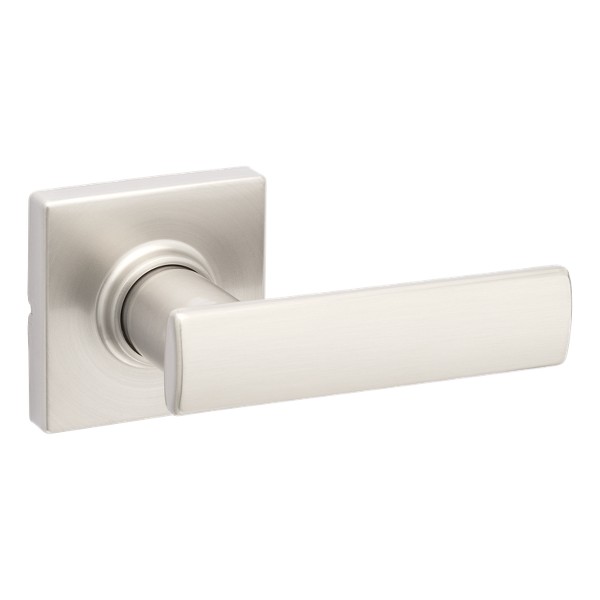 Satin Nickel Breton Lever (Square) - Hall/Closet | Kwikset