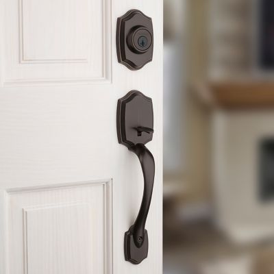 Venetian Bronze Belleview Handleset with Cove Knob - Deadbolt