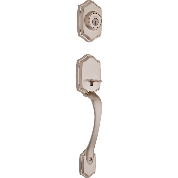 【Sato M】 Satin Nickel Belleview Handleset - Deadbolt Keyed One Side