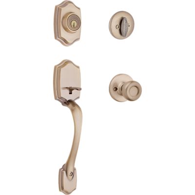Belleview Handleset with Tylo Knob - Deadbolt Keyed One Side - featuring SmartKey