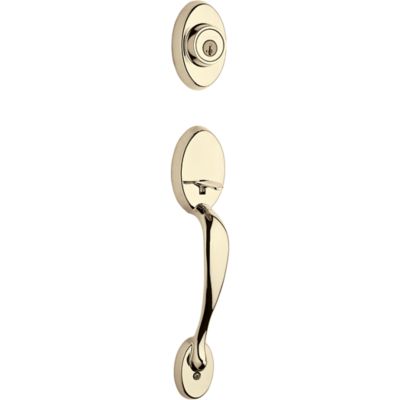 Kwikset      Chelsea Lifetime Polished Brass Single Cylinder Door Handleset with Cameron Door Knob Featuring SmartKey Security