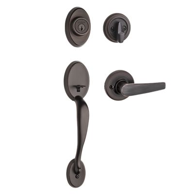 Chelsea Handleset with Delta Lever - Deadbolt Keyed One Side - featuring SmartKey