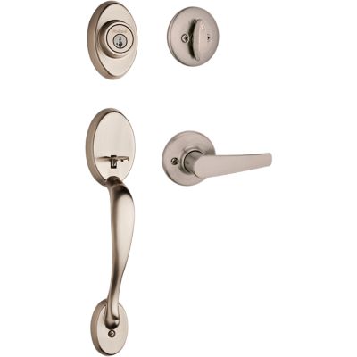 Chelsea Handleset with Delta Lever - Deadbolt Keyed One Side - featuring SmartKey