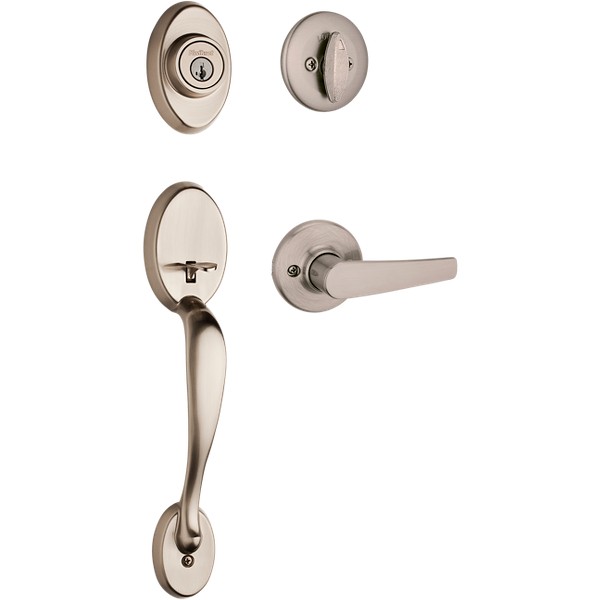 Solid Brass Entry Door Handle, Delta Lever