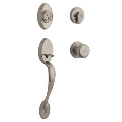 Chelsea Handleset with Juno Knob - Deadbolt Keyed One Side - featuring SmartKey
