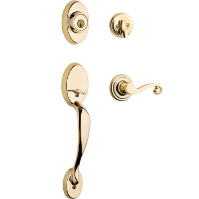 Chelsea Handleset with Lido Lever - Deadbolt Keyed One Side - featuring SmartKey