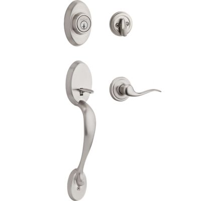 Chelsea Handleset with Tustin Lever - Deadbolt Keyed One Side - featuring SmartKey