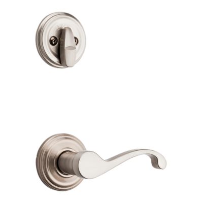 Satin Nickel Commonwealth And Deadbolt Interior Pack Left Handed Deadbolt Keyed One Side For Signature Series 800 And 814 Handlesets Kwikset