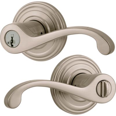 Satin Nickel Commonwealth Lever - Keyed - featuring SmartKey | Kwikset