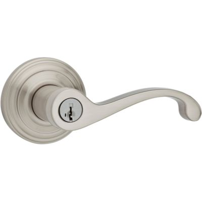 Satin Nickel Lido Lever - Keyed - featuring SmartKey | Kwikset