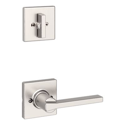 Satin Nickel San Clemente Handleset - Deadbolt Keyed One Side