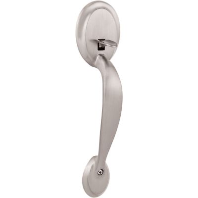 Front Door Handleset With Interior Right Handed Lever Dakota Collection -  Satin Nickel Finish - Harney Hardware