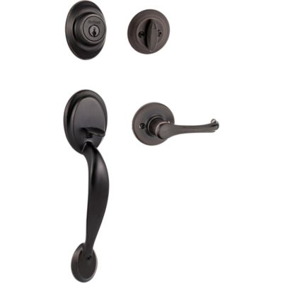 Product Image for Dakota Handleset with Dorian Lever - Deadbolt Keyed One Side - featuring SmartKey