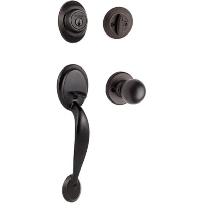 Product Image for Dakota Handleset with Polo Knob - Deadbolt Keyed One Side - featuring SmartKey