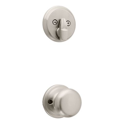 Satin Nickel Tavaris Handleset - Deadbolt Keyed One Side (Exterior