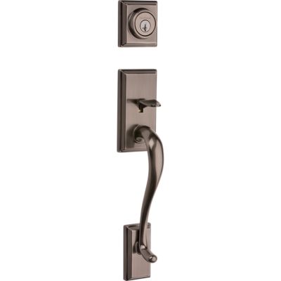 Hawthorne Handleset - Deadbolt Keyed Both Sides (Exterior Only) - featuring SmartKey