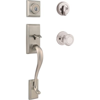 Image for Hawthorne Handleset with Cameron Knob - Deadbolt Keyed One Side - featuring SmartKey
