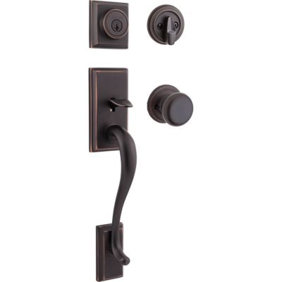 Image for Hawthorne Handleset with Juno Knob - Deadbolt Keyed One Side - featuring SmartKey