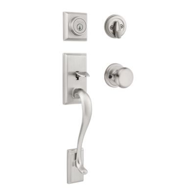 Hawthorne Handleset with Juno Knob - Deadbolt Keyed One Side - featuring SmartKey