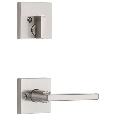 Kwikset 98180-002 San Clemente Single Cylinder Low Profile Handleset with Halifax Lever Featuring Smartkey In Satin Nickel 