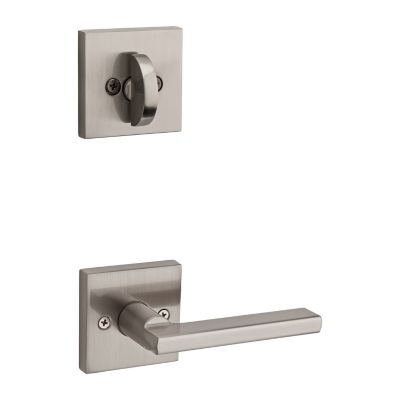 Satin Nickel Tavaris Handleset Deadbolt Keyed One Side Exterior