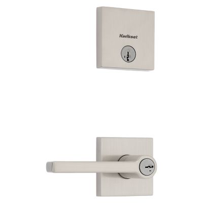 Kwikset 991 Halifax Keyed Entry Lever and Single Cylinder Deadbolt Combo Pack featuring SmartKey Security in Satin Nickel 