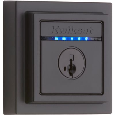 Kevo 2nd Gen Contemporary Square Matte Black Single Cylinder Touch-to-Open Bluetooth Smart Lock Deadbolt