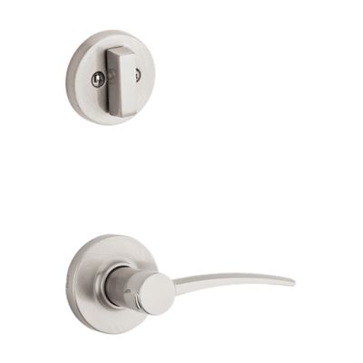 Satin Nickel Tavaris Handleset - Deadbolt Keyed One Side (Exterior