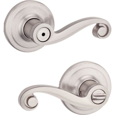 Satin Nickel Lido Lever - Bed/Bath | Kwikset