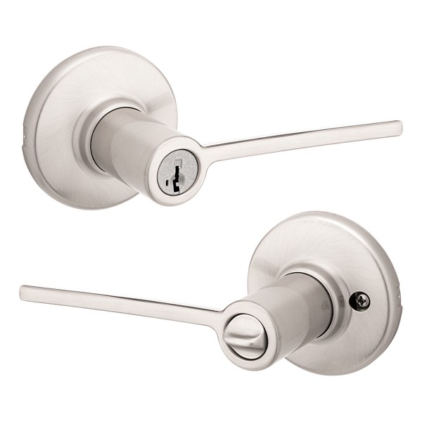 Satin Nickel Ladera Lever - Keyed - featuring SmartKey | Kwikset